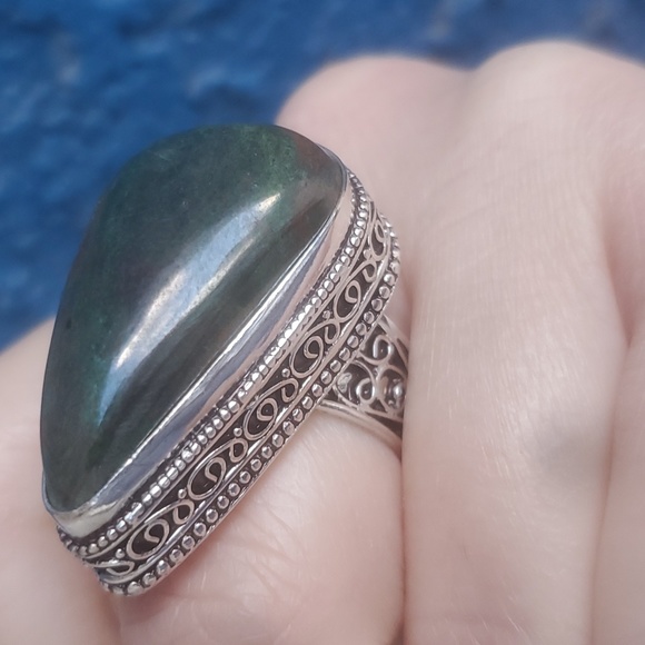 New Bloodstone 925 Silver Ring. - Picture 3 of 13